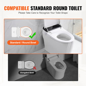 3.5" Raised Toilet Seat with Aluminum Handrails – Elevated Toilet Riser for Standard Round Toilets, 300 lb Capacity