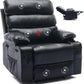 PU Leather Massage Recliner Chair with Heat – Full Body Airbag Upholstered Lounge Chair with Side Pocket