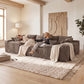 139-Inch U-Shaped Corduroy Sectional Sofa – Extra Large Deep Seat Cloud Couch, Modern Upholstered No-Assembly Living Room Sofa