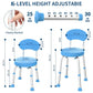 60° Swivel Shower Chair for Seniors – Height Adjustable Bath Seat with Backrest, Non-Slip Feet, 330 lb Capacity