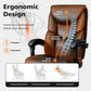 400 lb Big & Tall Reclining Office Chair with Footrest – High Back PU Leather Desk Chair with Lumbar Support & Spring Cushion
