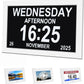 10.1-Inch Large Display Digital Calendar Alarm Clock with Date, Day, Multiple Alarms & Auto DST for Seniors