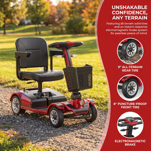 Foldable Electric Mobility Scooter for Adults, 20Ah Removable Battery, 4.8 MPH, 12° Climbing, Anti-Tip Design