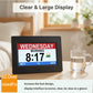 Large Display Digital Calendar Clock with Day & Date, Multiple Alarms, Auto Dimming, Remote Control for Seniors