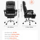 Ergonomic Executive Office Chair, 300/400 lb Capacity PU Leather Reclining Chair with Adjustable Height
