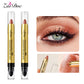 Dual-Ended Eyeshadow and Highlighter Stick, Waterproof Creamy Shimmer Eye Makeup, 6 Shades