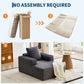 45-Inch Corduroy Cloud Chaise Lounge Sofa – Oversized Deep Seat Reading Chair with Wide Armrests & Back Pillow, No Assembly Required