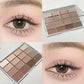 16-Color Pink & Brown Eyeshadow Palette with 5-Piece Brush Set, Matte & Highlight Earth Tones