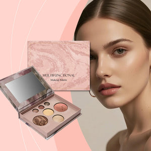 Multi-Use Face and Eye Makeup Palette, Eyeshadow, Contour, Blush and Highlighter, Portable Compact