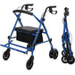 All-Terrain Rollator Walker with Seat – Foldable Aluminum Walker with Backrest & Adjustable Height