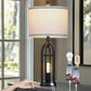 27-Inch Coastal Table Lamp, 3-Way Dimmable Touch Control, USB-A and USB-C Ports, AC Outlet, Vintage Bedside Nightstand Lighting