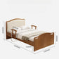 Wooden Electric Nursing Bed For Elderly, Multi-function Adjustable Home Care Bed With Mattress Guardrail Bedroom Furniture