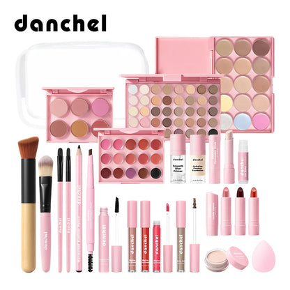 All-in-One Makeup Kit with Eyebrow Makeup, Eyeliner & Eyeshadow, Portable Cosmetics Set for Beginners