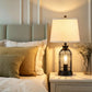 Modern Table Lamp with Double-Layer Fabric Shade, Bedside Lighting for Bedroom and Living Room, Ships from USA
