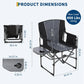 Oversized Folding Director’s Camping Chair – Heavy-Duty 330 lb Outdoor Lawn Chair with Side Table & Cup Holder