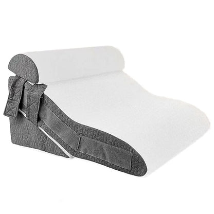Adjustable Memory Foam Bed Wedge Pillow with Detachable Neck Bolster, Incline Support for Sleeping, Reading & Post-Surgery Comfort
