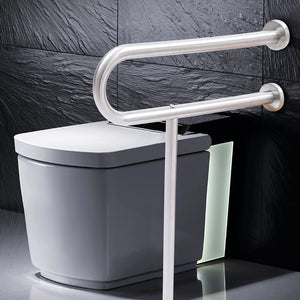 Stainless Steel Toilet Safety Grab Bar – 60 × 75 cm Bathroom Support Rail for Shower & Bathtub, Silver