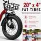 1000W Folding Electric Tricycle for Adults, 48V 16Ah Battery, Fat Tires, 5-Level Pedal Assist, Walk Mode, 45-Mile Range