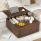 31.5" Walnut Lift-Top Coffee Table with Hidden Storage & Adjustable Height, 15"–20.5"