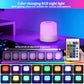 Rechargeable RGB Bedside Lamp, 13 Colors, 5 Brightness Levels, Touch and Remote Control