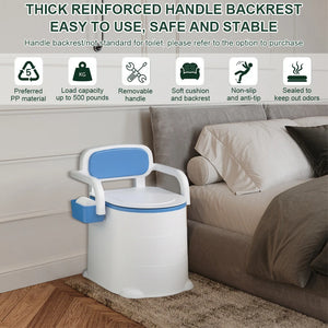 Heavy-Duty Portable Bedside Commode – Odor-Sealed Potty Chair & Squat Toilet for Seniors and Adults