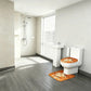 Fall Floral Bathroom Rug Set, Orange Flower Bath Mat & Toilet Lid Cover