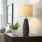 27.5-Inch Ceramic Table Lamps, Set of 2, Rustic Boho Bedside Lamps for Bedroom and Living Room