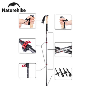 2-Pack Lightweight Carbon Fiber Trekking Poles, Collapsible Adjustable Hiking Walking Sticks for Outdoor Travel