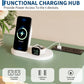 2-Drawer Nightstand with Charging Station & LED Light, 2 USB-A Ports, AC Outlet, Open Shelf & Fluted Drawers for Bedroom