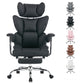 Ergonomic Reclining Office Chair with Footrest – 350 lb PU Leather Computer Chair with Adjustable Height, Wide Seat & Side Pocket