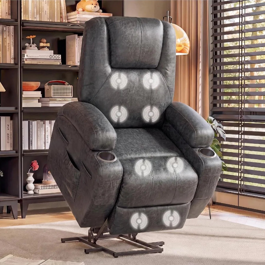 Electric Power Lift Recliner Chair, Adjustable Stand Assist Reclining Sofa Chair for Seniors & Living Room