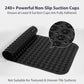 Extra Long Non-Slip Bathtub & Shower Mat 40x16 Inch, Suction Cups, Drain Holes, Machine Washable, Gray & Black