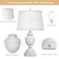 Modern Farmhouse Table Lamps Set of 2 with USB Ports, 3-Way Dimmable Touch Control, Washed Finish Bedside Nightstand Lamps