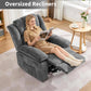 Extra-Wide Manual Recliner Chair – 155° Reclining Upholstered Armchair with Terry Cloth for Living Room & Bedroom