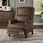 Modern Faux Leather Pushback Recliner Chair, Manual Reclining Armchair for Living Room & Bedroom