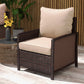 Indoor Outdoor Chair Cushion with Backrest, Padded Seat & Back Cushion for Patio, Garden & Home Furniture, Beige