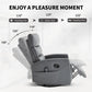 Red Fabric Manual Recliner Chair with Heat & Massage, 360° Swivel Rocking Lounge Chair for Living Room