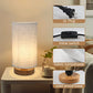 Small Bedside Table Lamp with Round Linen Fabric Shade for Bedroom and Desk