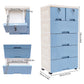 6-Drawer 5-Tier Rolling Storage Cart with Lock & Wheels, 55 lb Capacity PP Mobile Organizer Cabinet for Bedroom & Study