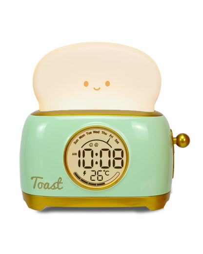 Digital Alarm Clock with LED Night Light, Sleep Training, Temperature Display, Cute Bedside Clock for Bedrooms