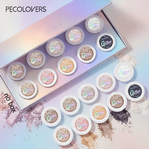 10-Piece Shimmer Eyeshadow and Highlighter Set, Soft Creamy Texture, Glitter Finish