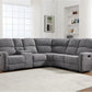 Fabric L-Shaped Reclining Sectional Sofa, Large Corner Couch with Padded Headrests & 2 Cup Holders for Living Room