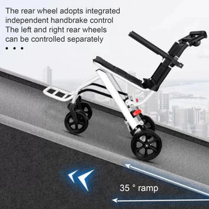 Lightweight Foldable Transport Wheelchair for Adults – Portable Travel Chair with Adjustable Backrest & Safety Belt