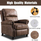 Faux Leather Pushback Recliner Chair – Upholstered Accent Armchair with Nailhead Trim for Living Room