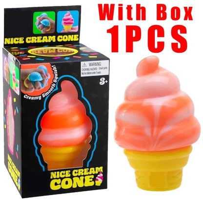 Ice Cream Sensory Fidget Toy, Soft Squishy Squeeze Toy