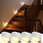 Motion Sensor LED Step Lights, 4-Pack, Battery Operated, Wireless Indoor Stair Lights, Warm White 3000K