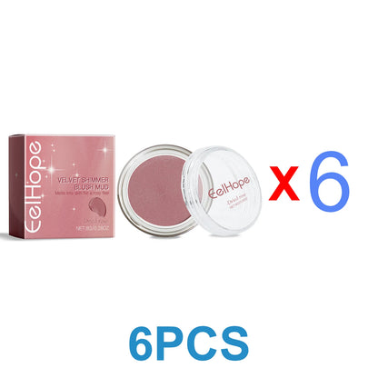 Velvet Shimmer Cream Blush, Dried Rose, with Hyaluronic Acid, Hydrating Buildable Cheek Color