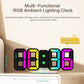 9.7-Inch RGB LED Digital Wall & Desk Clock with Large Display, Neon Gaming Design, Dimmable Brightness – Black
