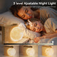 Moon Lamp Sunrise Alarm Clock with White Noise, Dual Alarms, 10 RGB Light Modes, Sleep Timer, Wood Grain Finish