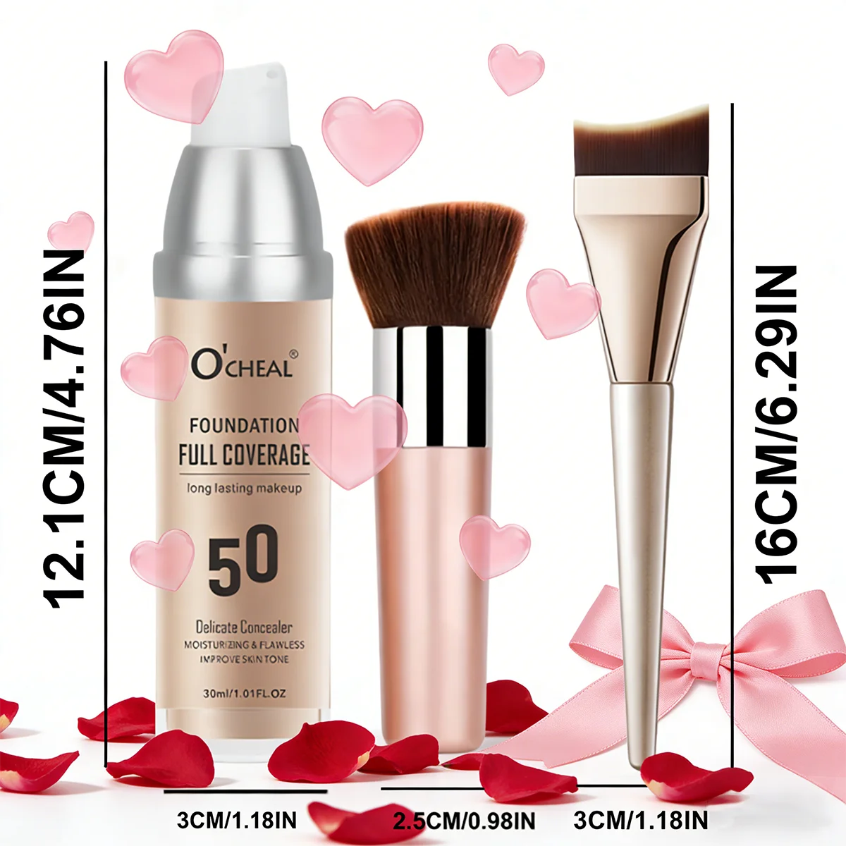 Mineral Powder Foundation Spray Gun Set, Moisturizing Concealer Makeup Kit